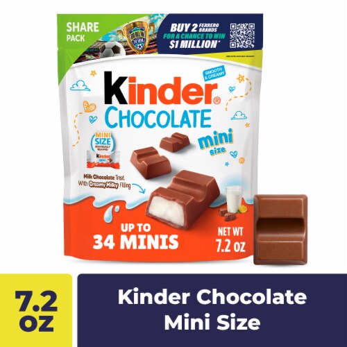 Kinder Chocolate Mini, Milk Chocolate Bar with Creamy Filling, Individually Wrapped Candy Share Pack