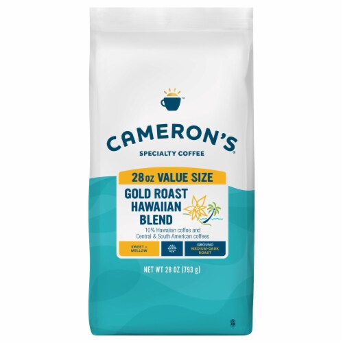 Cameron’s Medium-Dark Roast Ground Gold Roast Hawaiian Blend Coffee Value Size 28 oz