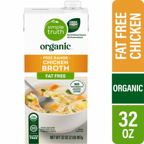 FREE RANGE CHICKEN BROTH FAT FREE – SIMPLE TRUTH ORGANIC – 32 OZ