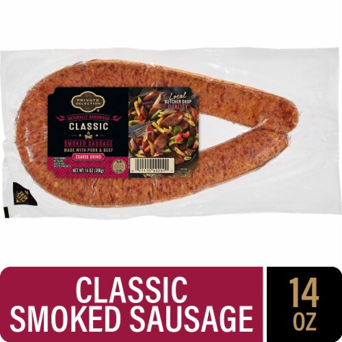 Private Selection® Classic Coarse Grind Hardwood Smoked Sausage Pork and Beef Link 14 OZ
