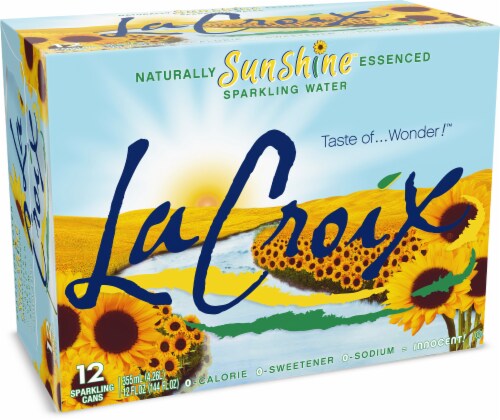 LaCroix Sparkling Water, Sunshine, 12 Fl Oz, Pack of 12