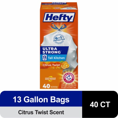 Hefty® Ultra Strong™ 13 Gallon White Citrus Twist™ Scented Trash Bags