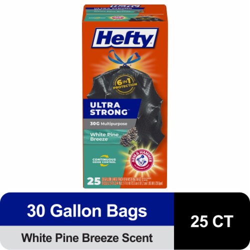 Hefty® Ultra Strong™ Multipurpose White Pine Breeze 30 Gallon Drawstring Trash Bags