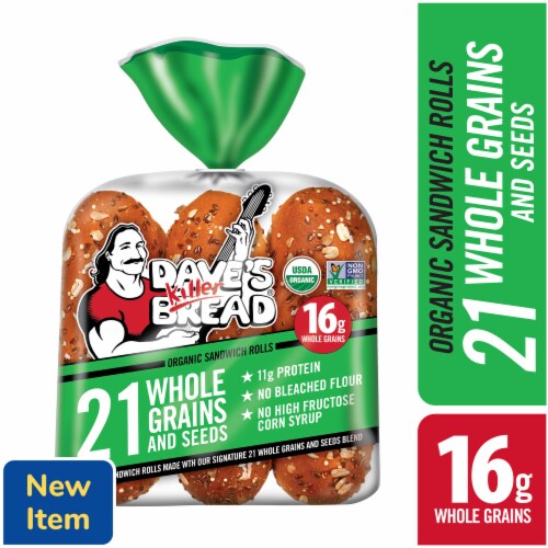 Dave’s Killer Bread 21 Whole Grains and Seeds Organic Sandwich Rolls, Organic Sub Rolls
