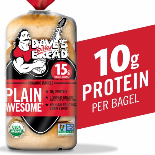Dave’s Killer Bread Plain Awesome Bagels Organic Bagels