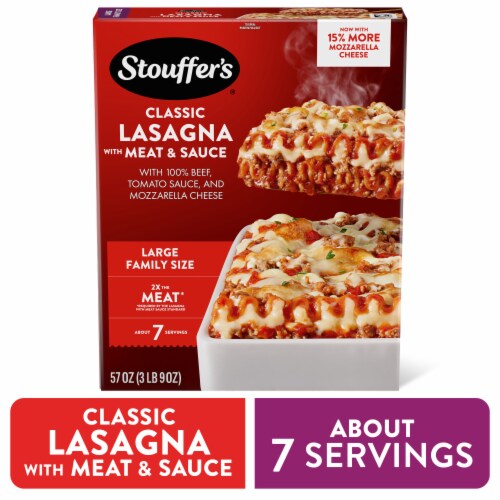 Stouffer’s Classic Lasagna with Meat & Sauce Large Family Size Lasagna Frozen Dinners