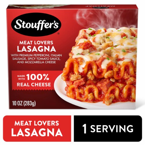 Stouffer’s Meat Lovers Lasagna Single Serve Oven Ready Lasagna Easy Frozen Dinners