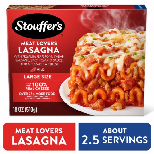 Stouffer’s Meat Lovers Lasagna Large Size Oven Ready Lasagna Easy Frozen Dinners