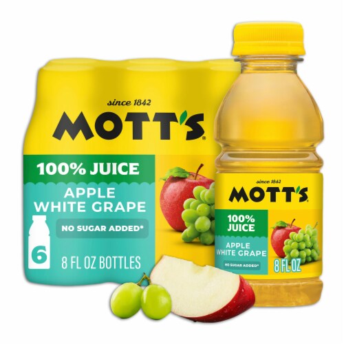Mott’s No Sugar Added 100% Apple White Grape Juice Bottles
