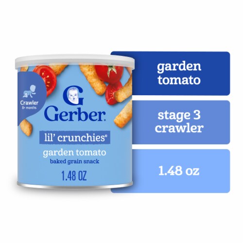 Gerber Snacks for Baby Lil Crunchies Garden Tomato Puffs Canister