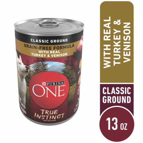 Purina ONE Natural Classic Ground Grain Free Wet Dog Food True Instinct With Real Turkey and Venison