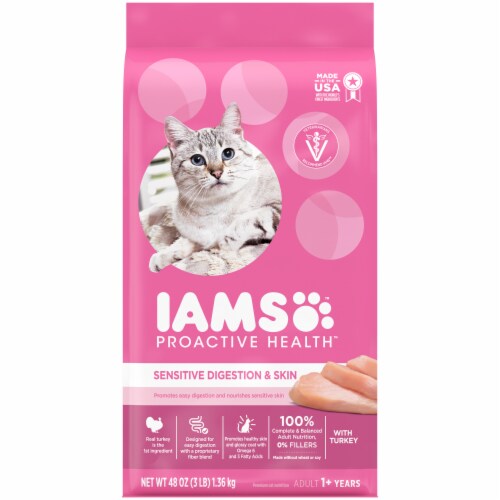 Iams Proactive Health Sensitive Digestion & Skin with Turkey Cat Kibble Adult Dry Cat Food