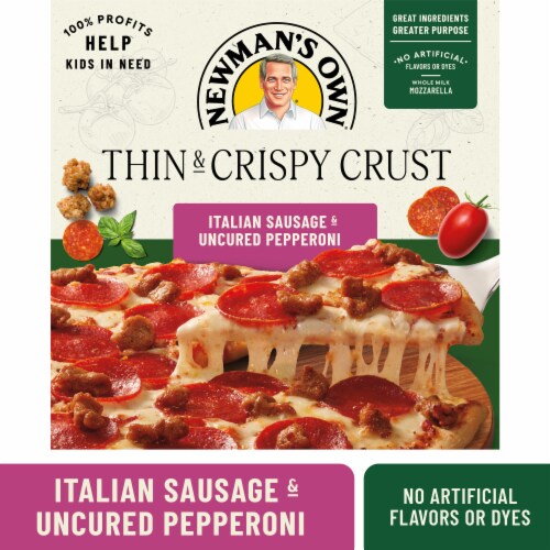 Newman’s Own Italian Sausage and Uncured Pepperoni Thin & Crispy Crust Frozen Pizza