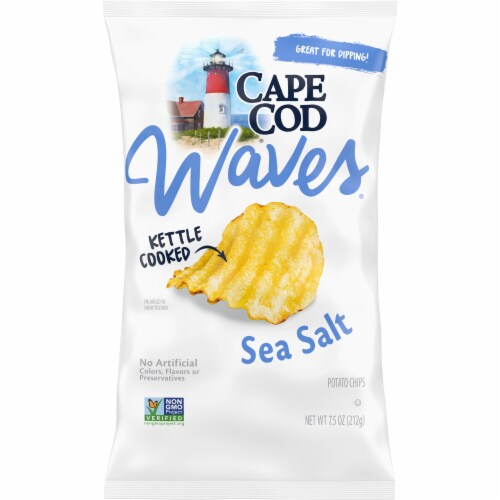 Cape Cod Waves Potato Chips Wavy Cut Sea Salt Kettle Chips