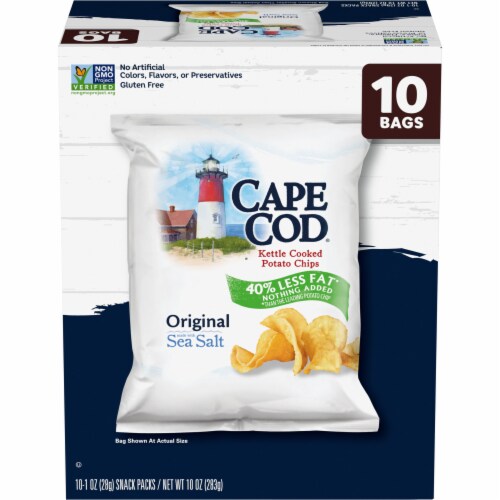Cape Cod Potato Chips Less Fat Original Kettle Chips 1 Oz Snack Bags