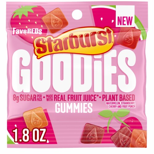 Starburst Goodies FaveREDS Plant Based Fruit Gummy Candy Bag