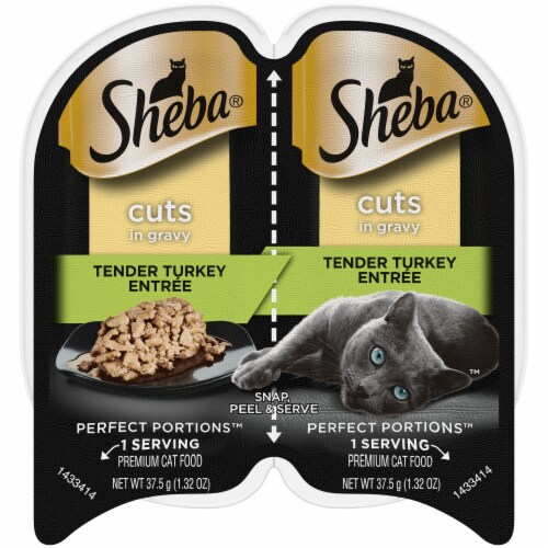 Sheba Perfect Portions Adult Wet Cat Food Cuts in Gravy Tender Turkey Entree