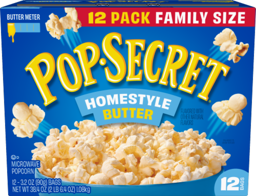 Pop Secret Microwave Popcorn Homestyle Butter Flavor 3.2 Oz Sharing Bags