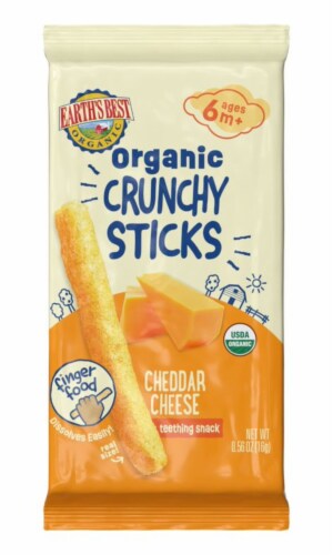Earth’s Best Ages 6M+ Organic Cheddar Cheese Crunchy Sticks Baby Food Snacks