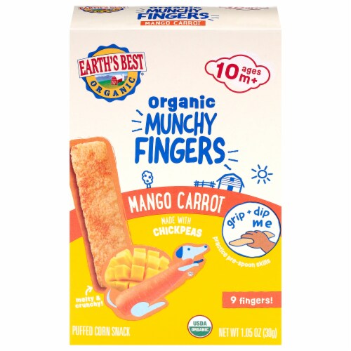 Earth’s Best® Organic Mango Carrot Munchy Finger Puffed Corn Snacks