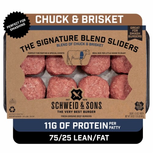 Schweid & Sons® The Signature Blend Chuck Brisket Slider Patties