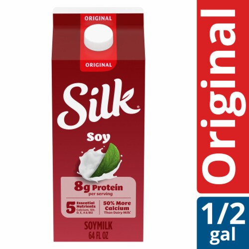 Silk Original Dairy Free Vegan Soy Milk Half Gallon