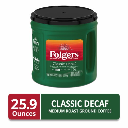 Folgers Classic Decaf Ground Coffee, Medium Roast
