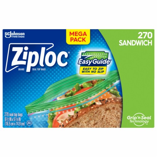 Ziploc® Brand Sandwich Bags with EasyGuide™ Texture, Grip ’n Seal Technology