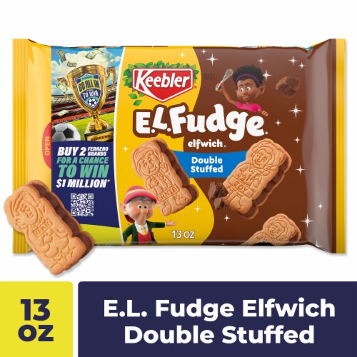 Keebler E.L. Fudge Double Stuffed Elfwich Cookies Sandwich Cookies Stuffed with Crème Filling