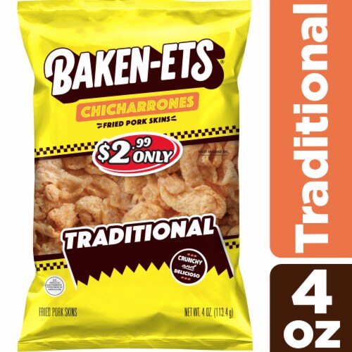 Baken-ets Chicharrones Fried Pork Skins Traditional 4 Oz