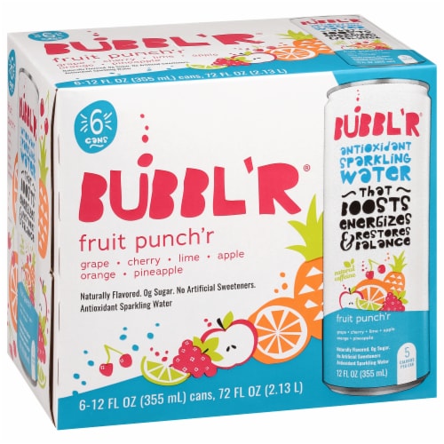 BUBBL’R Antioxidant Sparkling Water fruit punch’r 6pk
