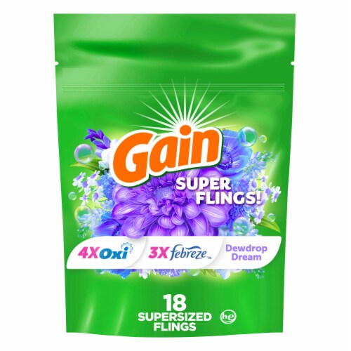 Gain Super Flings Laundry Detergent Pacs Dewdrop Dream