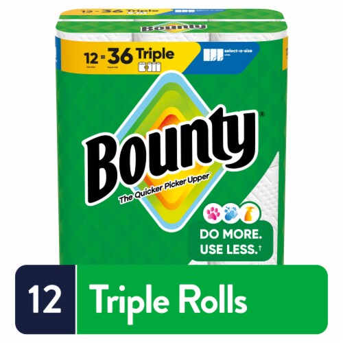 Bounty Paper Towels Select-A-Size White 12 Triple Rolls