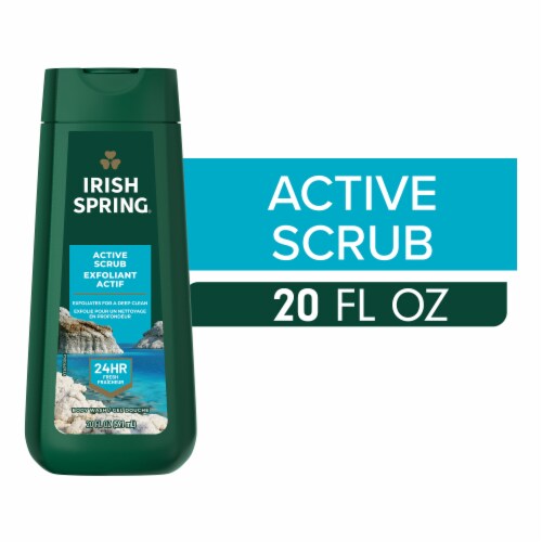 Irish Spring Active Scrub Exfoliating Body Wash for Men Cool Fresh Scent