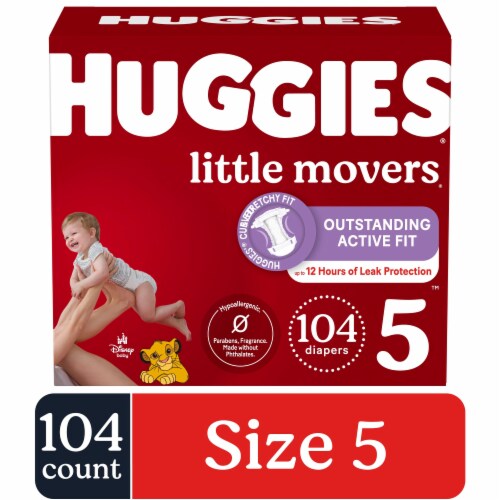 Huggies Little Movers Baby Diapers Size 5 (27+ lbs)