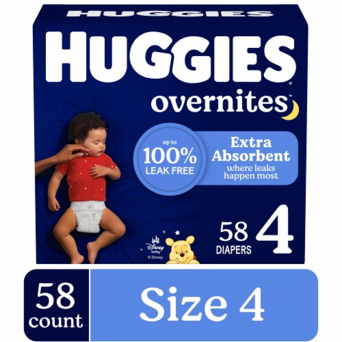 Huggies Overnites Nighttime Baby Diapers Size 4 (22-37 lbs)