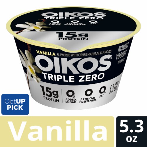 Oikos Triple Zero Vanilla High Protein Nonfat Greek Yogurt Cup