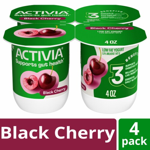 Activia Black Cherry Probiotic Low Fat Yogurt Cups
