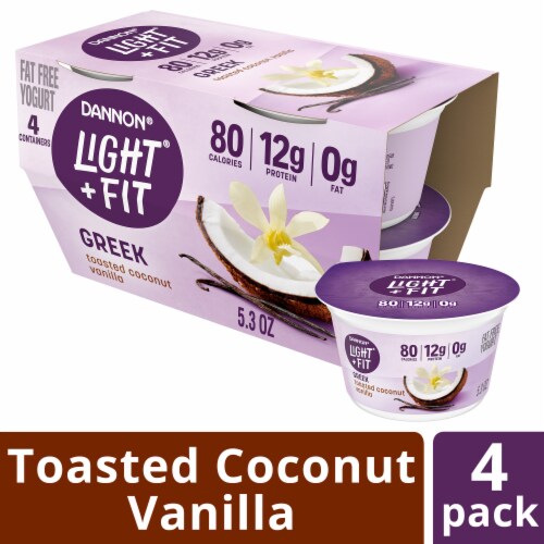 Dannon Light + Fit Toasted Coconut Vanilla Greek Fat Free Yogurt Cups