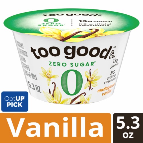 Too Good & Co. Madagascar Vanilla Zero Sugar Yogurt Cultured Low Fat Milk Product Cup