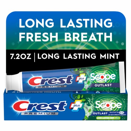 Crest Long Lasting Mint Flavor Premium Plus Scope Outlast Toothpaste