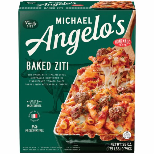Michael Angelo’s® Baked Ziti with Meatballs Family Size Frozen Meal