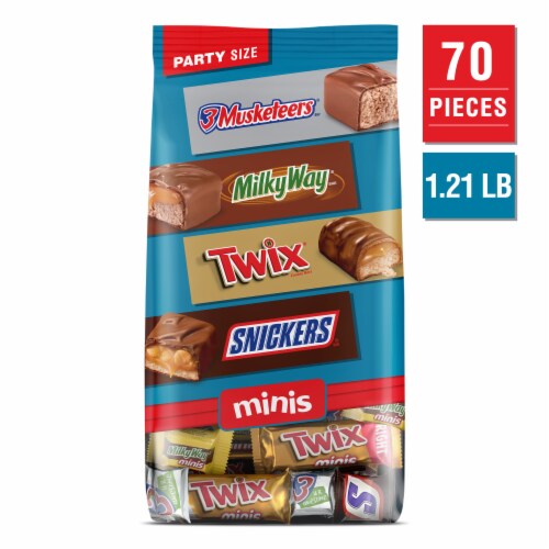 Snickers Twix 3 Musketeers & Milky Way Minis Milk Chocolate Party Size Bag