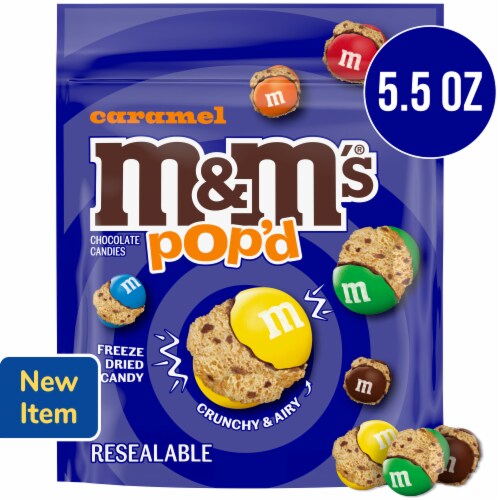 M&M’S Pop’d Caramel Milk Chocolate Crunchy Colorful Freeze-Dried Candy Bag