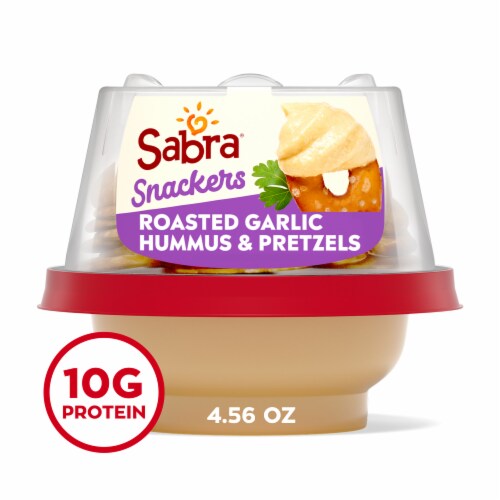 Sabra Snackers Roasted Garlic Hummus with Pretzels