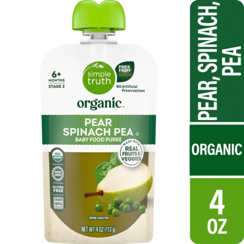 Simple Truth Organic® Pear Spinach Pea Stage 2 Baby Food Puree