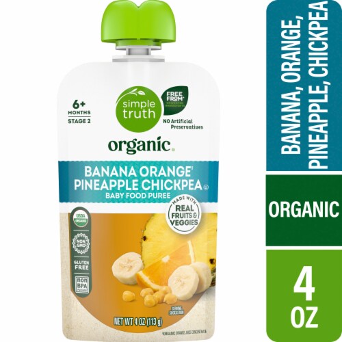 Simple Truth Organic® Banana Orange Pineapple Chickpea Stage 2 Baby Food Puree