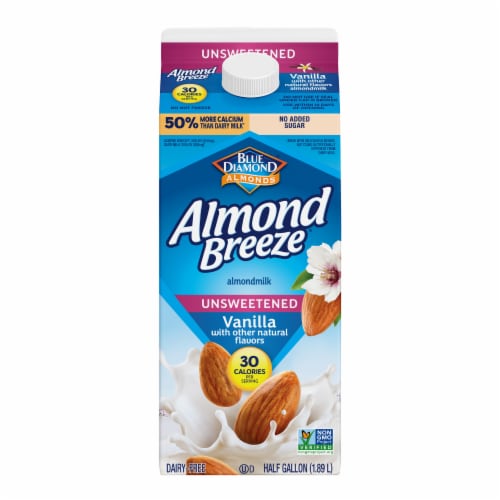 Almond Breeze Dairy Free Unsweetened Vanilla Almond Milk Half Gallon