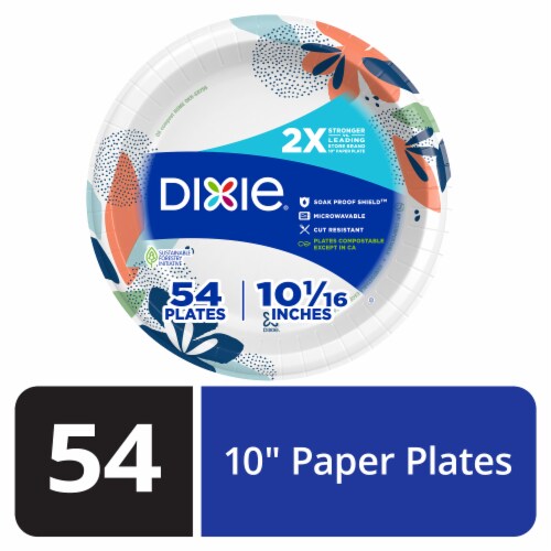 Dixie® Everyday Compostable 10″ Printed Paper Plates