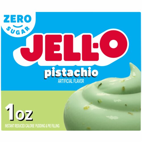 Jell-O Pistachio Zero Sugar Instant Reduced Calorie Pudding & Pie Filling Mix, Box